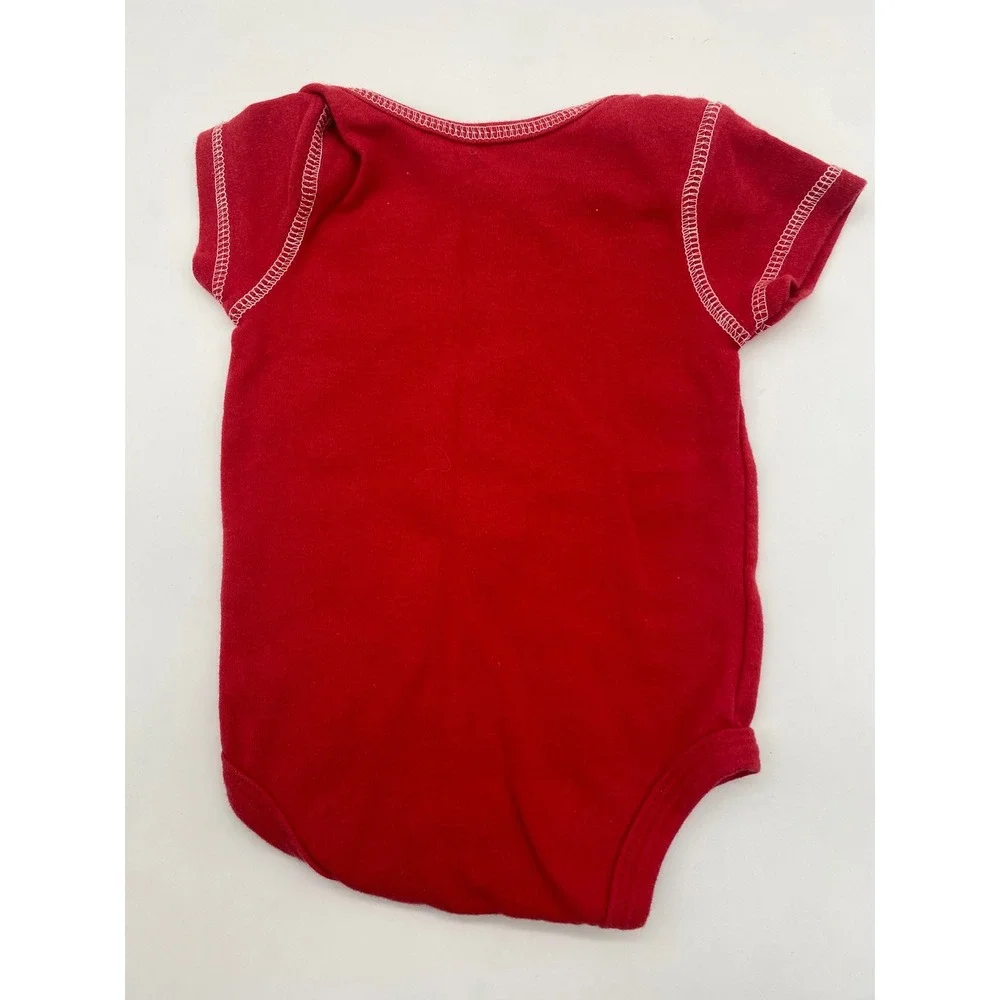 Ohio State Buckeyes Team Athletics Baby Bodysuit Red Faux Suspenders 0-3M